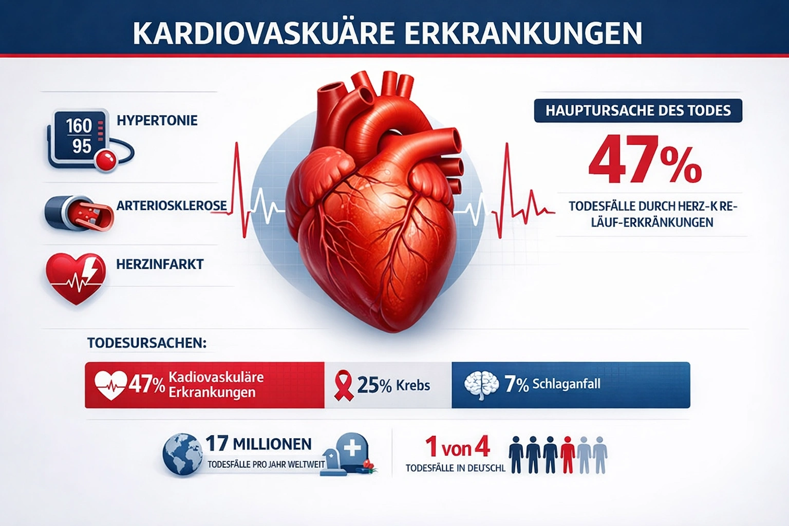 Statistik der Herz-Kreislauf-Erkrankungen in Deutschland – häufigste Todesursache