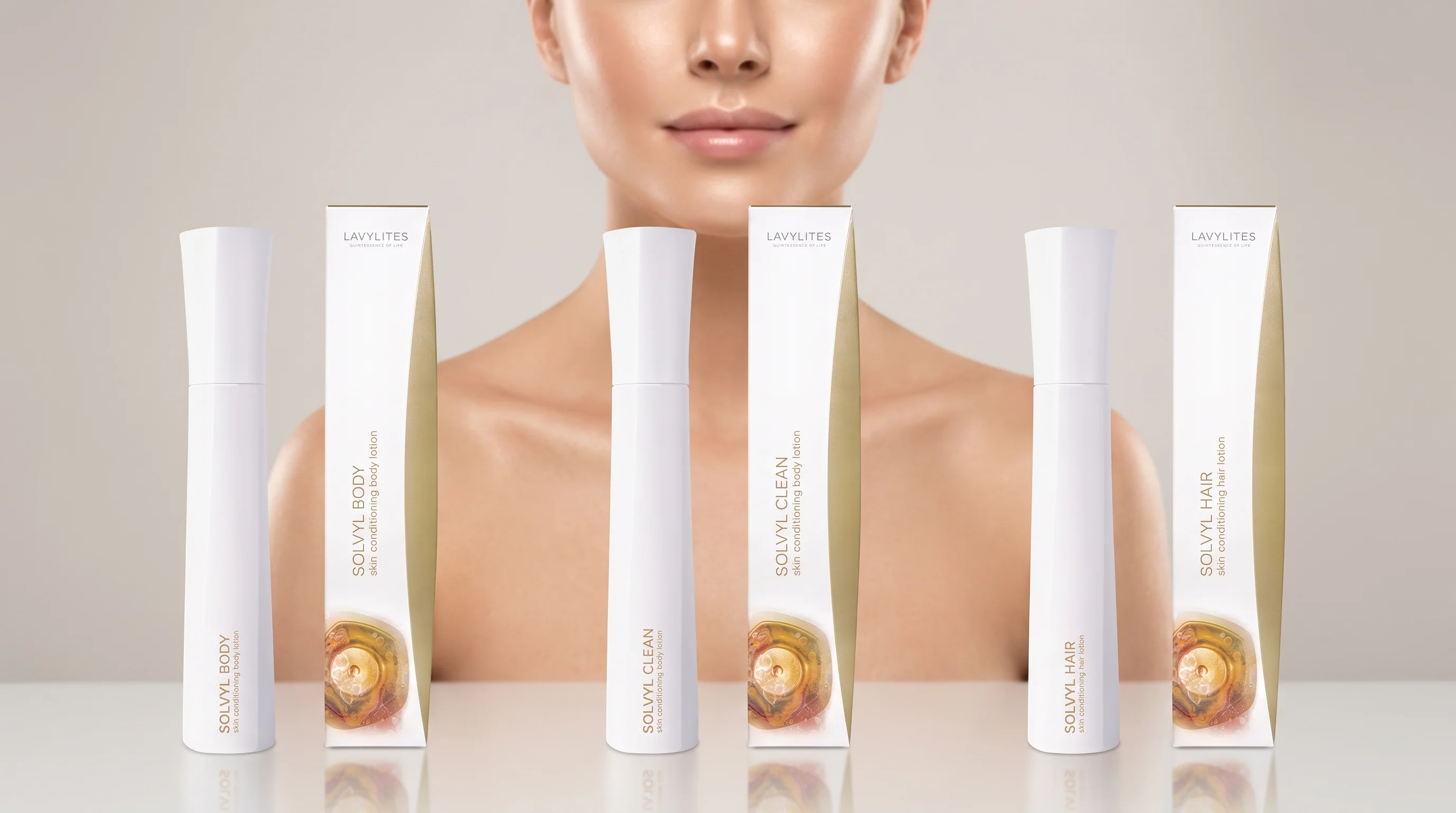 Produkty Solvyl Body, Solvyl Clean a Solvyl Hair na přírodní podložce – šetrná péče o pokožku celého těla