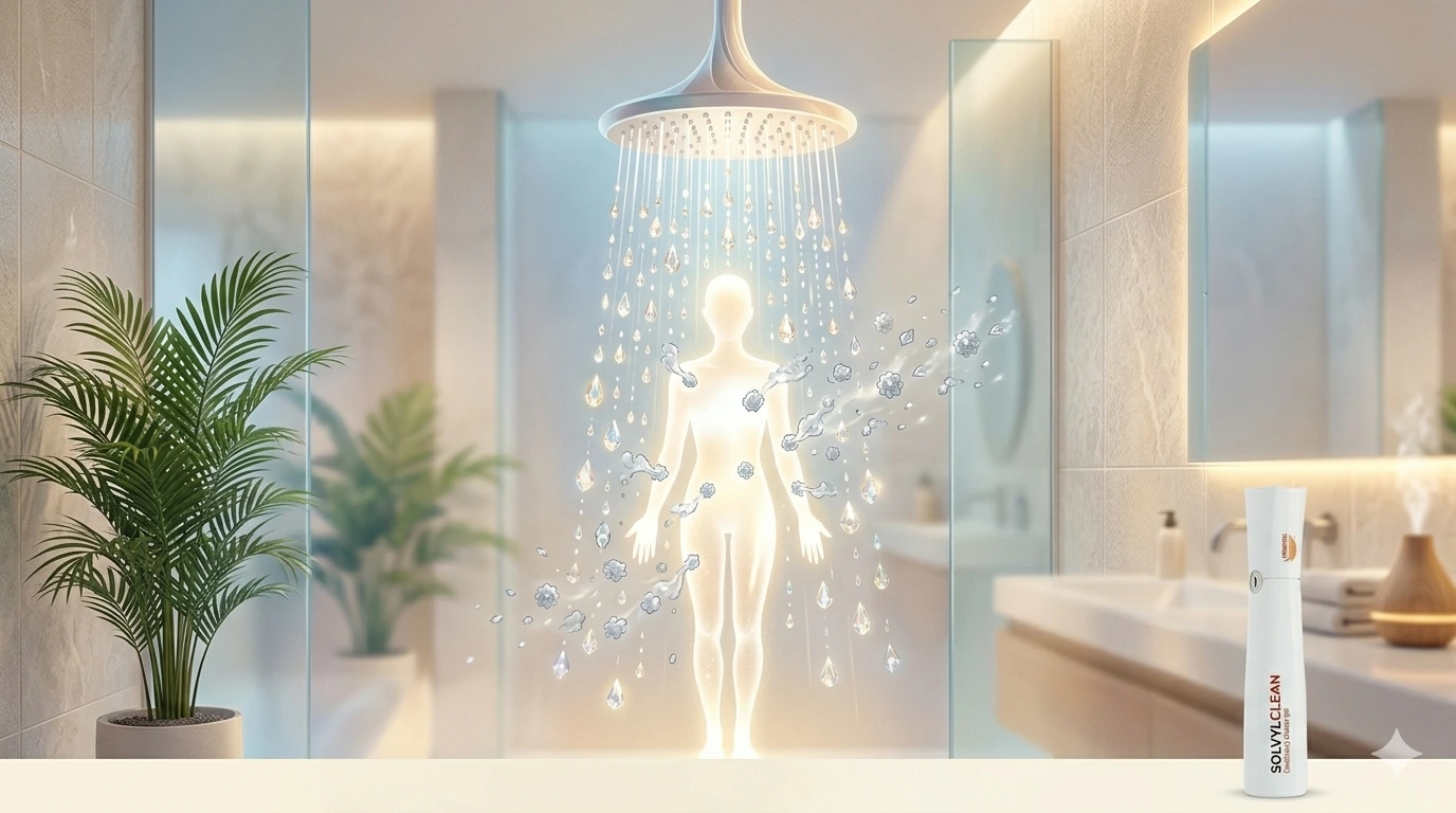 Energetická ochrana za pomoci kvantového sprchového gelu Solvyl Clean